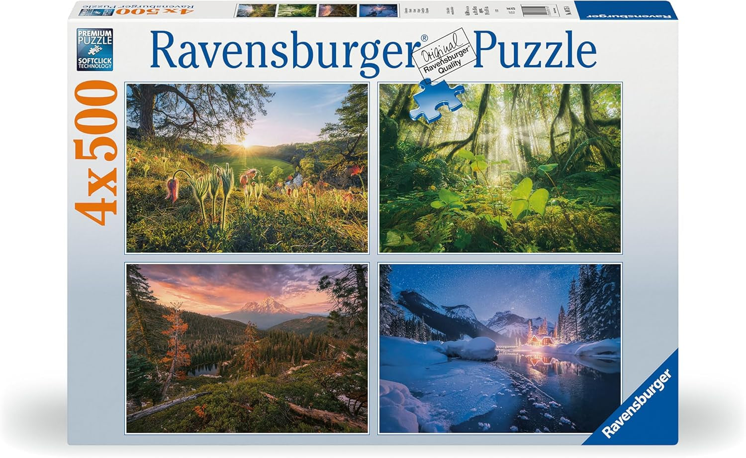 Puzzle Ravensburger - 4 sezóny - 4X 500dílné puzzle pro dospělé a děti od 12 let Puzzle Naty Shop Výchozí název