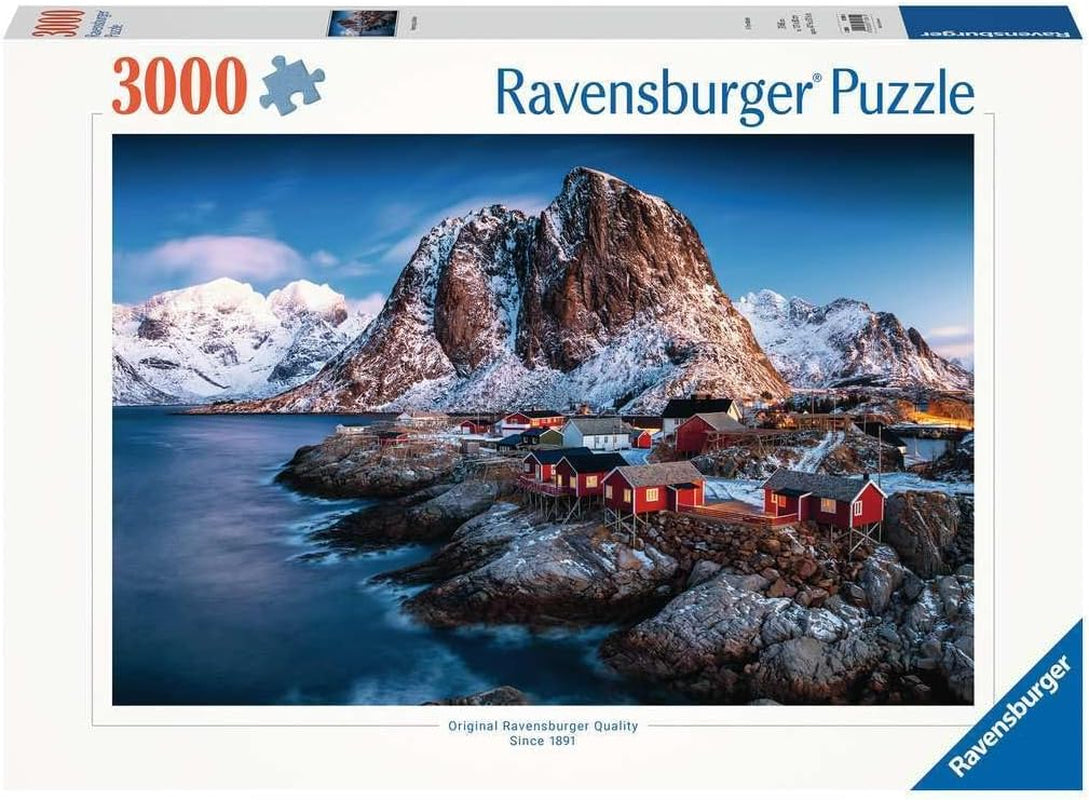 Ravensburger Puzzle 17081 - Hamnoy, Lofoty - 3000 dílkové puzzle pro dospělé a děti od 14 let, Norsko puzzle na šířku Puzzle Naty Shop Hamnoy, Lofoty