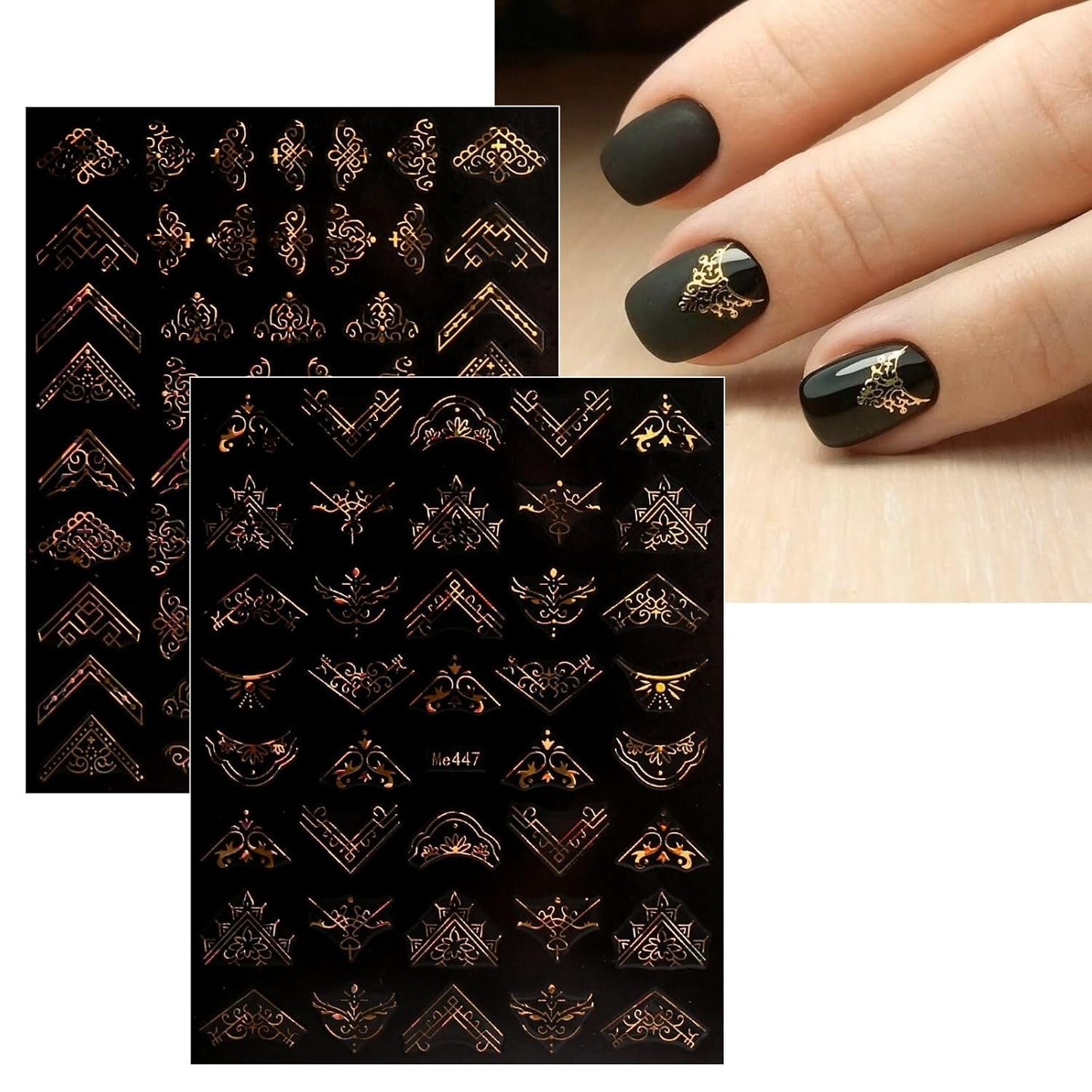 JMEOWIO Nálepka na nehty Frühling Blume 12 Blatt Nálepka na nehty Selbtklebend Nagelaufkleber Sommer Blumen Zlatá dekorace Nageldesign Zubehör
