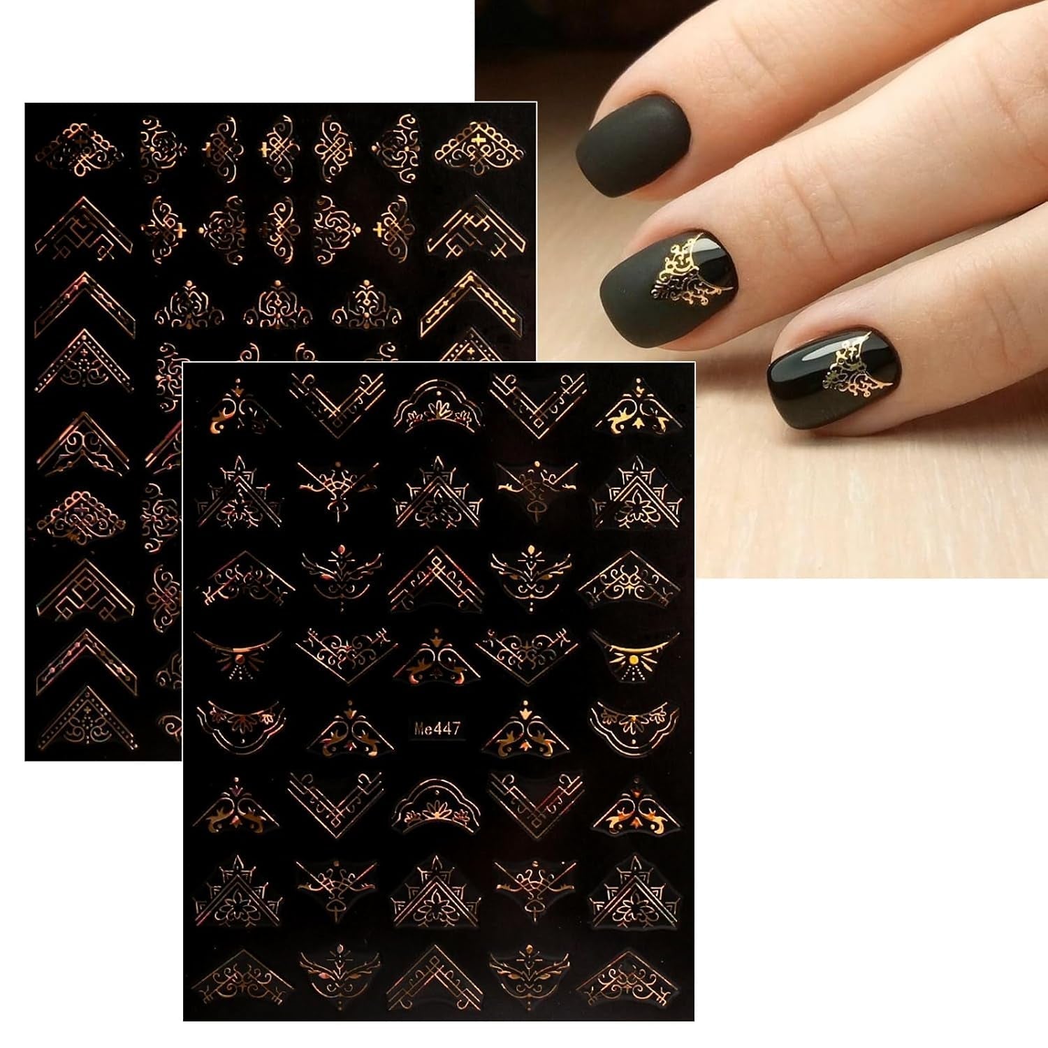 JMEOWIO Nálepka na nehty Frühling Blume 12 Blatt Nálepka na nehty Selbtklebend Nagelaufkleber Sommer Blumen Zlatá dekorace Nageldesign Zubehör