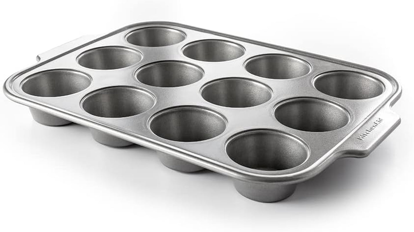 Kitchenaid hliníkové plechy na pečení Plech na muffiny Nepřilnavý do trouby Vhodné do myčky na nádobí Šedé Naty Shop pekáče a plechy