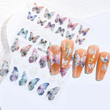 3 Stück Nagel Sticker, Selbstklebend Glänzend Aurora Schmetterling Nagel Sticker, Farbe Erleichterung Schmetterlinge Nagelsticker, Nail Art Dekoration Nagel Design Zubehör, Für Frauen Nagel DIY Art