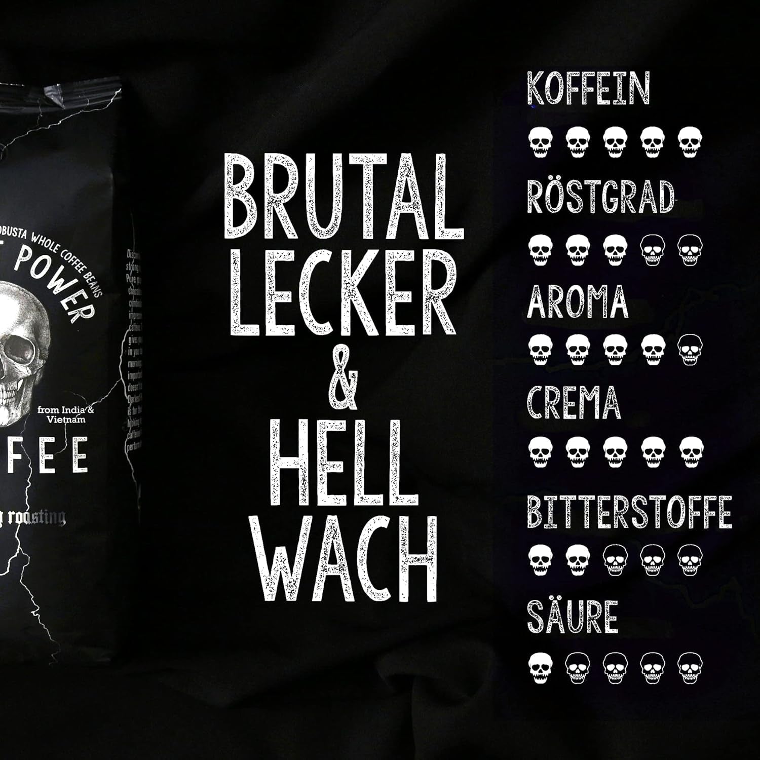 | Kaffeebohnen extra silný | Espresso 100% Robusta | viel Kaffein wenig Säure | 1000g ganze Kaffee Bohnen | geigeint für Plně automatické | se Zufriedenheitsgarantie