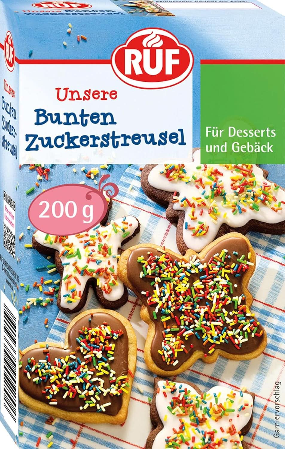 RUF, duhové cukrové posypy, 200 gramů Sprinkles Naty Shop