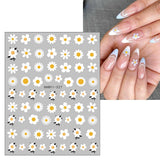 JMEOWIO Nálepka na nehty Frühlings Blume 9 Blatt Nálepka na nehty Selbtklebend Nagelaufkleber Bunte Sommer Blumen Dekoration Nageldesign Zubehör