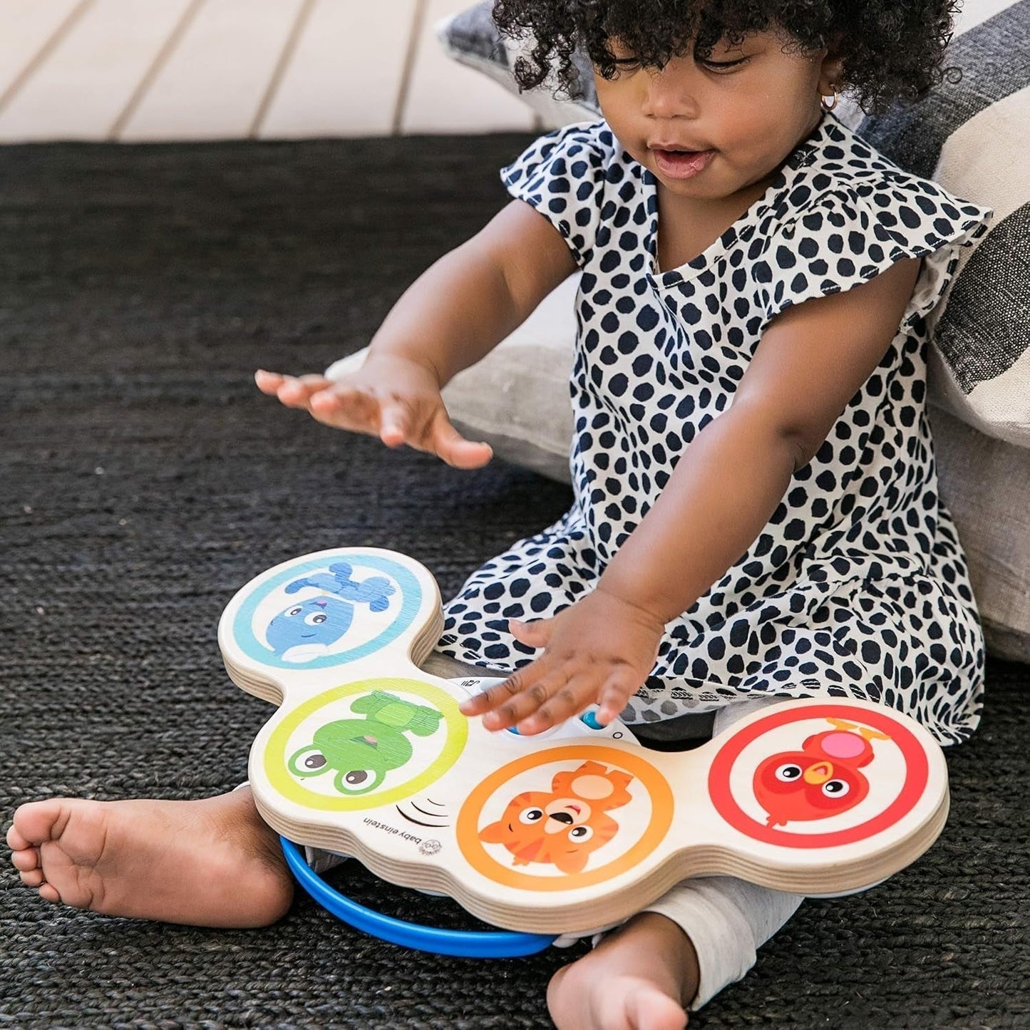 Hudební hračka Baby Einstein Magic Touch s dřevěným bubnem na 6 měsíců a hudební wobbler Up & Hape Penguin, barevná kolébavá melodie, hračka Roly-Poly na 6 měsíců a up Bebe Toys Naty Shop
