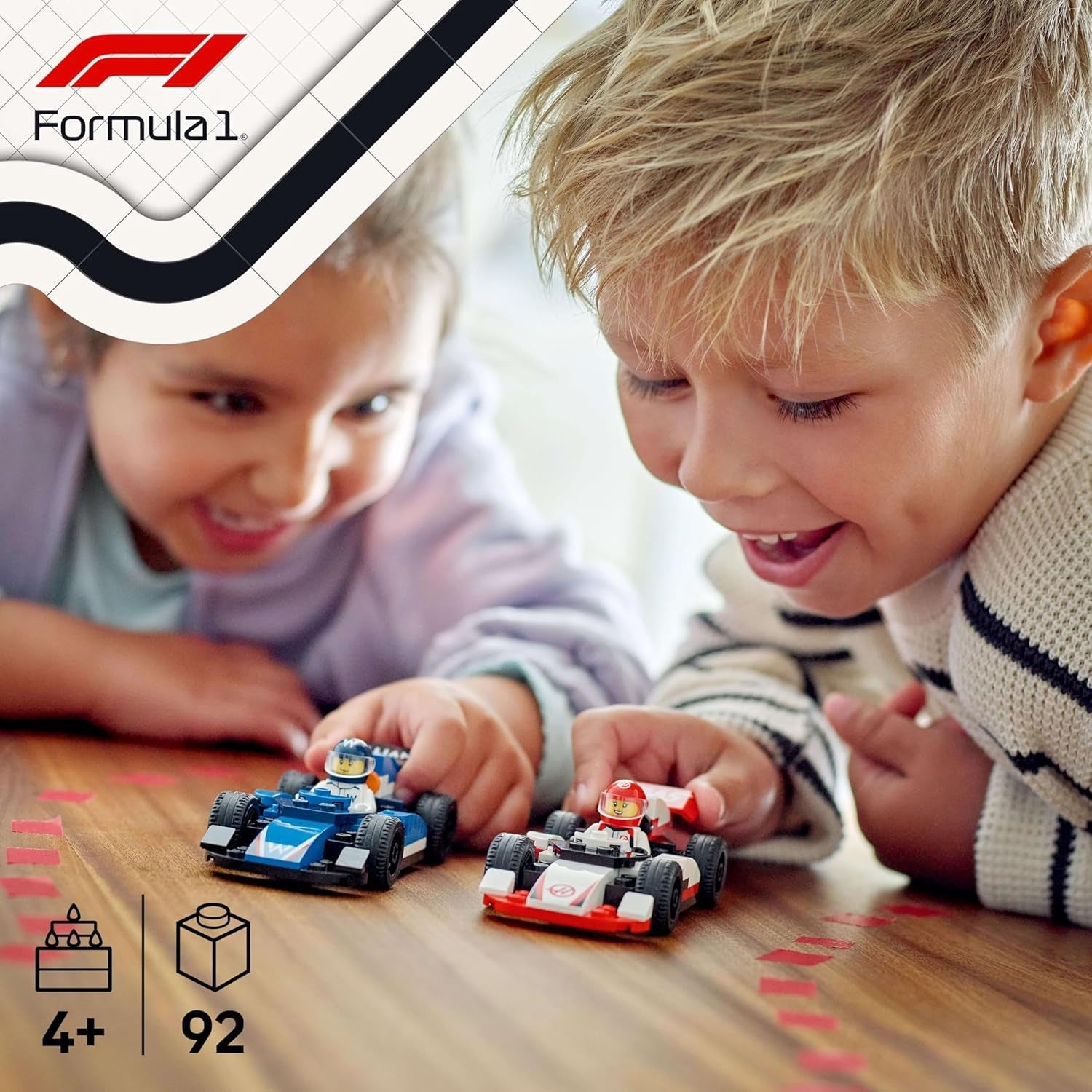 LEGO City Závodní vozy F1 Williams a Haas F1 - Hračka Formule 1 se sestavitelnými auty a 2 minifigurkami závodních jezdců - Nápady na malé dárky pro chlapce a dívky od 4 let 60464 Stavebnice Beuche den LEGO-Store