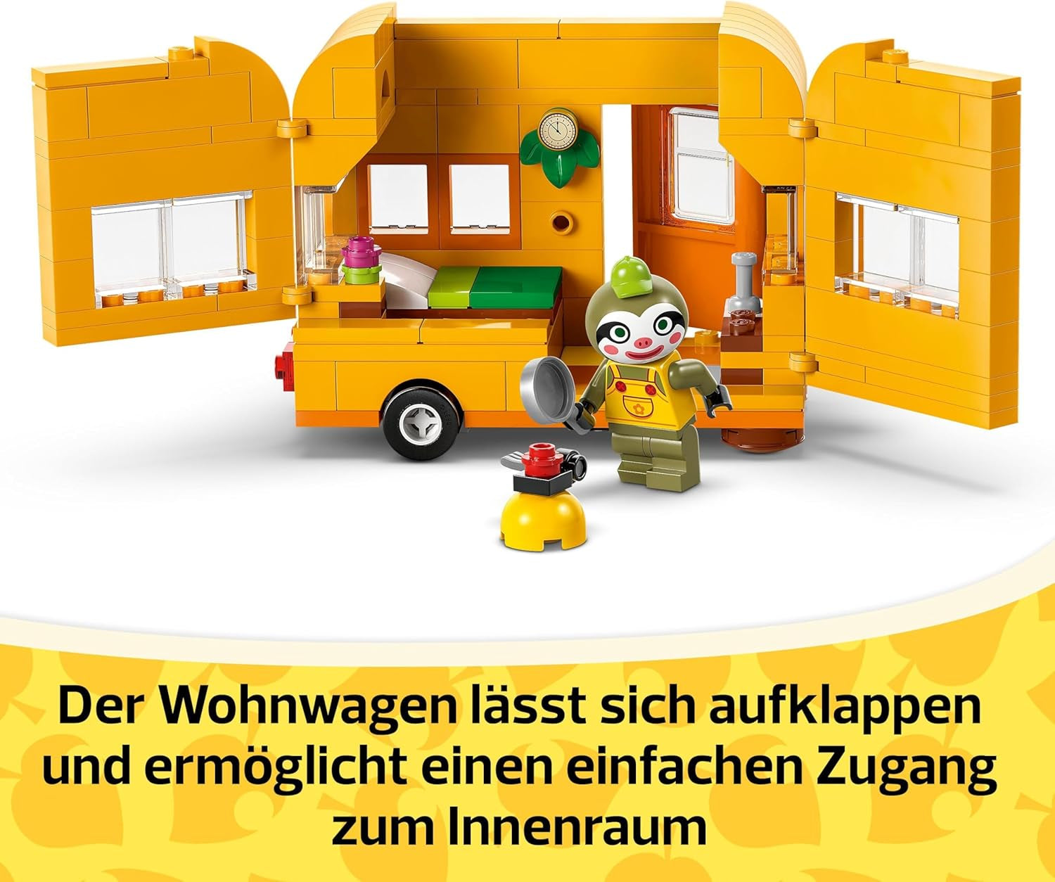 LEGO Animal Crossing Gerd's Caravan & Garden Role Play Set Hračka do auta pro děti 7leté dívky a chlapce Dárková videohra Hračka s figurkami zvířat 77054 Stavebnice Besuche den LEGO-Store