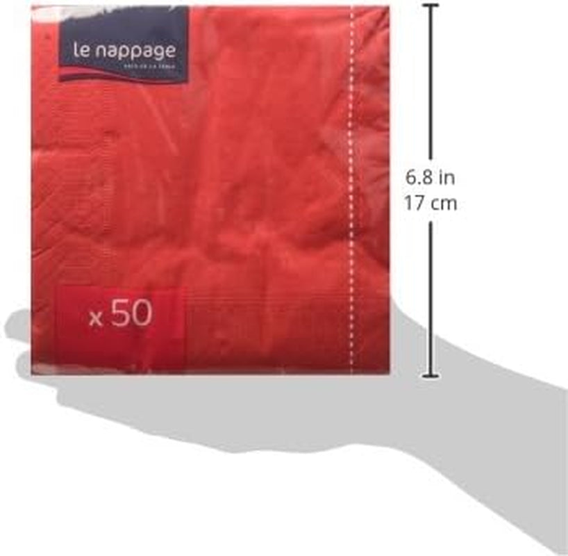 50 kapesníčků, bavlna, 33 x 33 cm, 2 vrstvy, FSC červená, celulóza, 33 x 33 cm (balení 3 ks)
