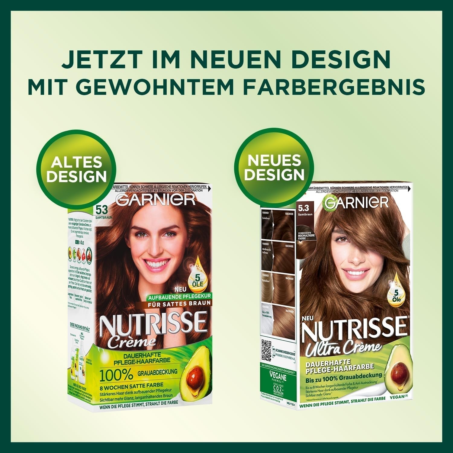 Garnier Nutrisse Permanent Care Barva na vlasy s výživnými ovocnými oleji 8týdenní Hold Color Ultra Crème Tint 053 Sametově hnědá (balení 3 ks) Barva na vlasy Naty Shop