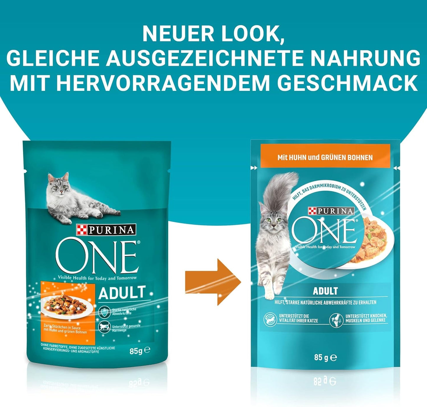 PURINA ONE Mokré krmivo pro dospělé kočky, jemné kousky v kuřecí omáčce, balení 26 ks (26 x 85 g)