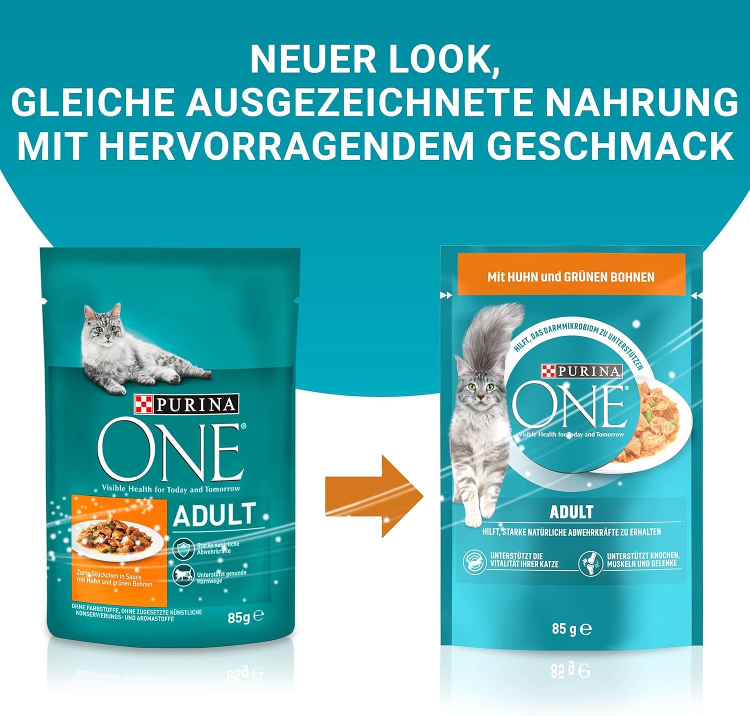 PURINA ONE Mokré krmivo pro dospělé kočky, jemné kousky v kuřecí omáčce, balení 26 ks (26 x 85 g)
