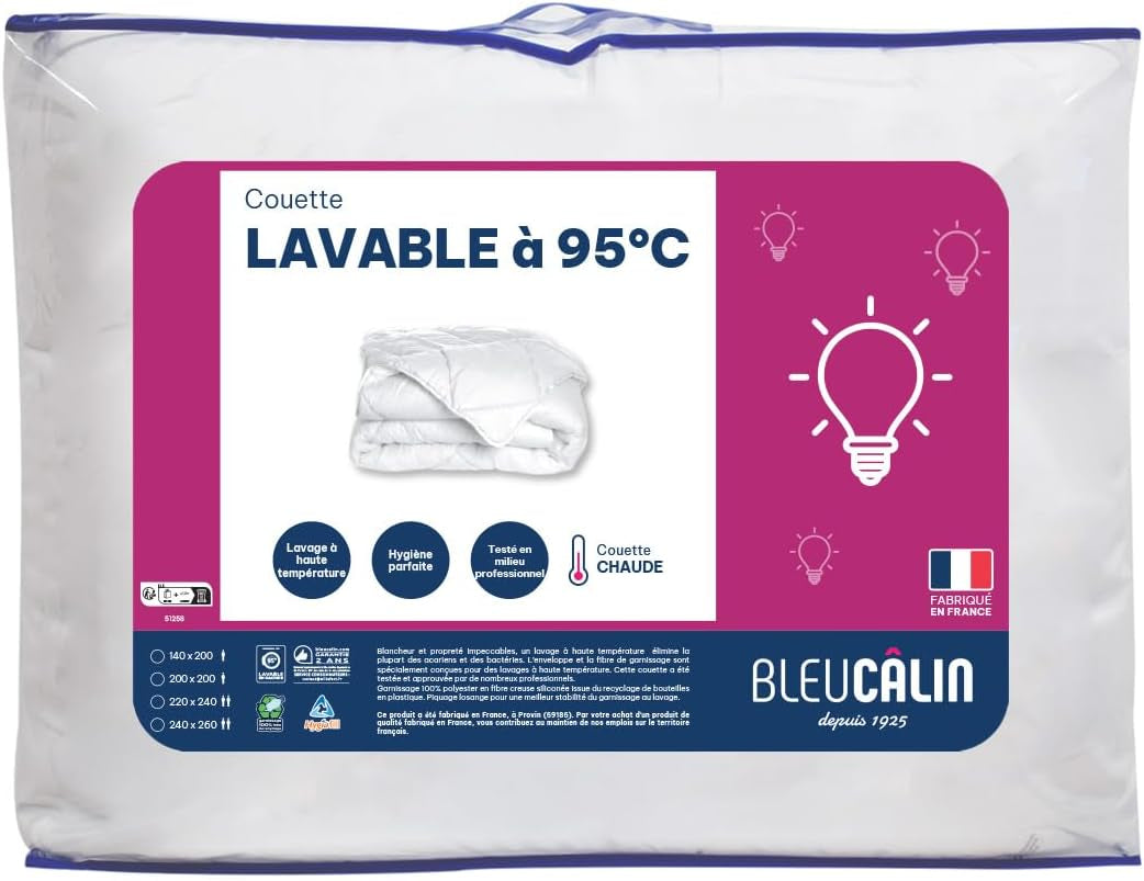 Teplá přikrývka pro 1 osobu, Hygiafill 95° pratelná, odborně testovaná, bílá, 140X200Cm, KBOB40 Přikrývky a přikrývky Naty Shop 140 X 200 Cm