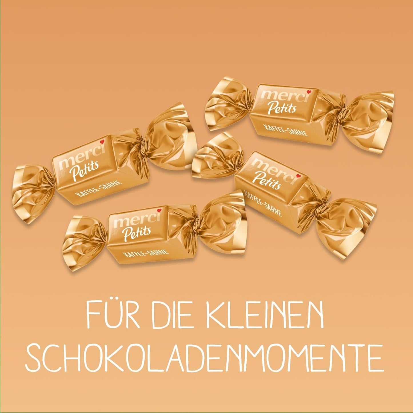 Kávový krém Merci Petits - 12 x 125 g - Malé pralinky z bílé čokolády na jemné čokoládě s kávovou smetanou - Jednotlivě balené čokoládové pralinky