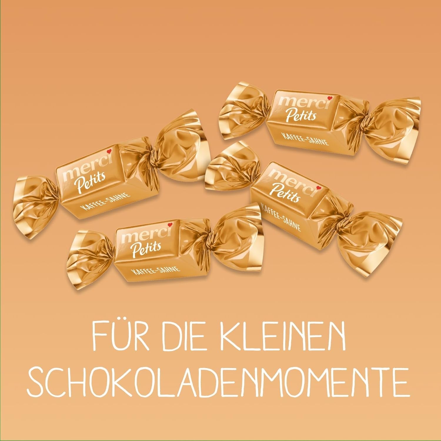 Kávový krém Merci Petits - 12 x 125 g - Malé pralinky z bílé čokolády na jemné čokoládě s kávovou smetanou - Jednotlivě balené čokoládové pralinky