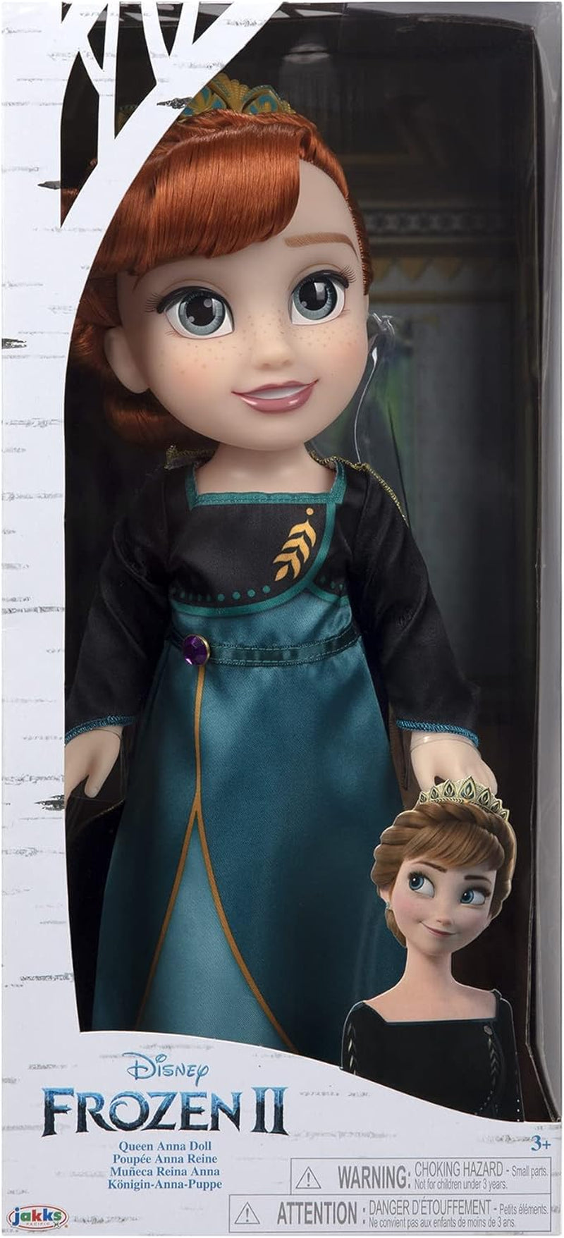 Disney Frozen 2 Anna Doll – 35 cm vysoká polohovatelná panenka v ikonických módních šatech s erbem Arendelle a diadémem pro větší zábavu, pro dívky od 3 let.