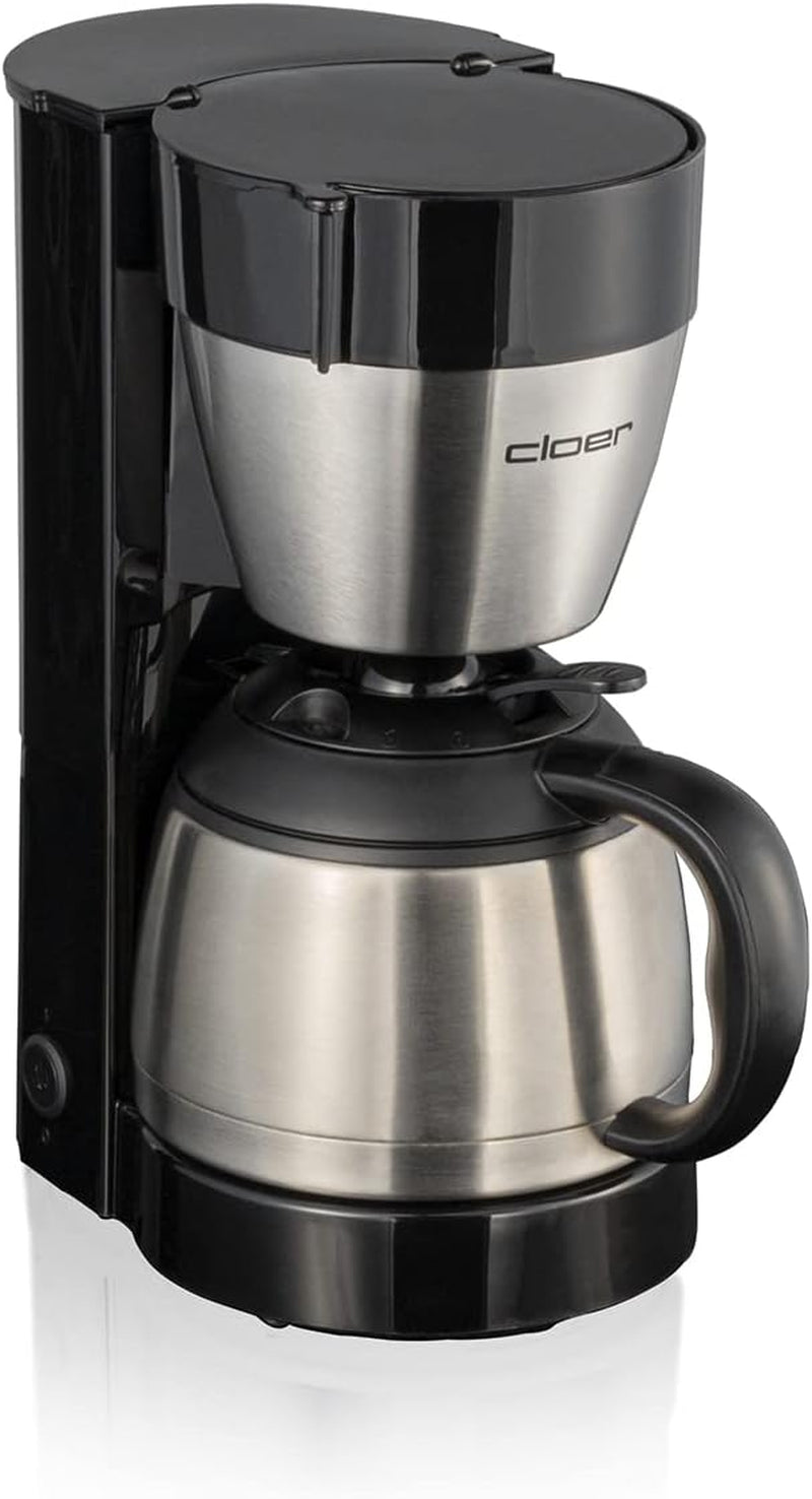 Espresso kávovar Cloer 5009 Keep Warm Filter pro až 8 šálků 800 W s izolovanou karafou z nerezové oceli 1x4 filtrační šálek černý