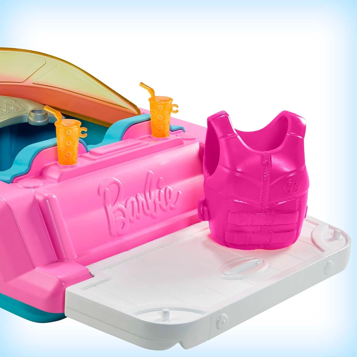 Sada motorového člunu Barbie, panenka Barbie s blond vlasy, růžová záchranná vesta, člun, štěně, doplňky, dárky pro 3+, panenky Grg30 Naty Shop