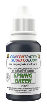Sugarflair Jedlé tekuté potravinářské barvy Drops Spring Green - Sugarpaste Buttercream Food Color - Airbrushable - 14 ml
