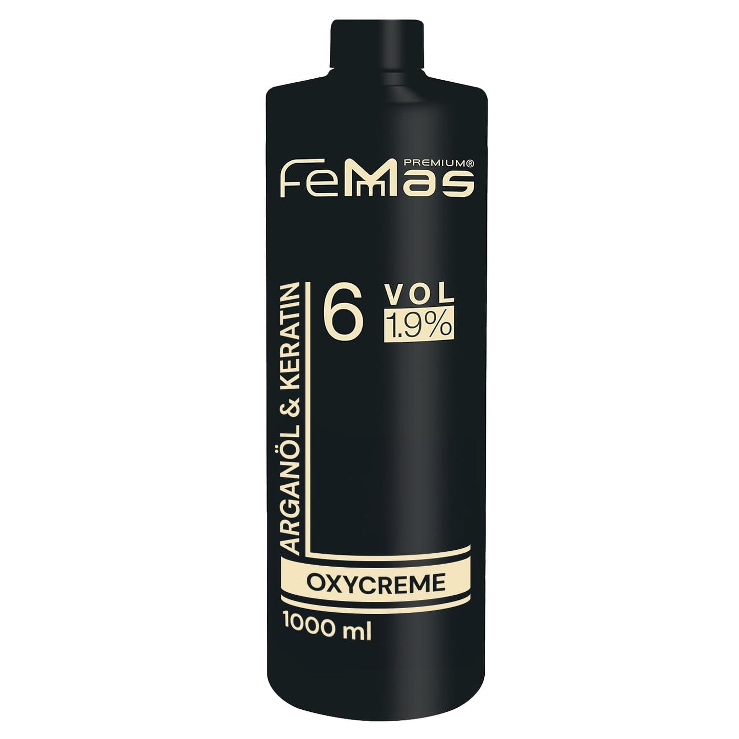 FemMas Oxycreme v 6% 1000 ml I Oxidační činidlo pro barvení a barvení vlasů I Snadná aplikace a optimální fixace I Vývojka pro jednotné výsledky v salonní kvalitě I Vývojka na barvení vlasů Barva na vlasy Naty Shop 1,9 1 litr (1 balení)