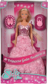 Simba 105739003 - Steffi Love Princess Gala Fashion, 2-Fach Sortiert, es Wird nur EIN Artikel geliefert, Spielpuppe als Prinzessin im traumhaften Rosenkleid mit Handtasche, 29 cm, ab 3 Jahre