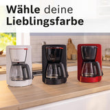 Espresso kávovar Bosch MyMoment TKA2M113 s filtrem, 1,25 l skleněná karafa, 10–15 šálků, funkce udržování teploty 40 minut, systém proti odkapávání, otočný držák filtru, odnímatelná nádrž na vodu, 1200 W, matná černá