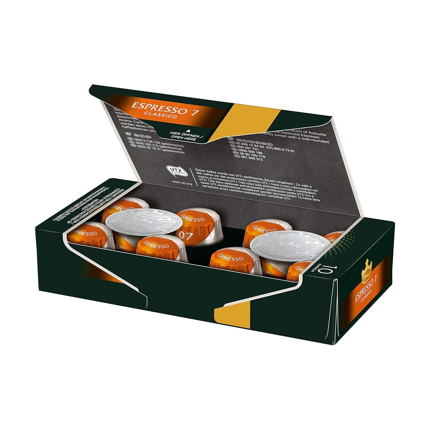 Kaffeekapseln Lungo Classico, Intensität 6 von 12, 20 Nespresso®* kompatibilní Kapseln, 10 x 20 & Kapseln Espresso Classico, Intensität 7 100 Nespresso®* kompatibilní Kaffeekapseln, 10x10 Getränke