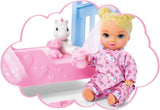 Simba Steffi Love Sweet Dreams / Roztomilá panenka a postýlka / s funkcí svitu ve tmě / 12 kusů / 29 cm / Pro děti od 3 let