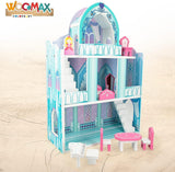 Colorbaby WOOMAX 49314 - Dřevěný zámek 37 X 15 X 53,5 Cm +3A Domky pro panenky Naty Shop