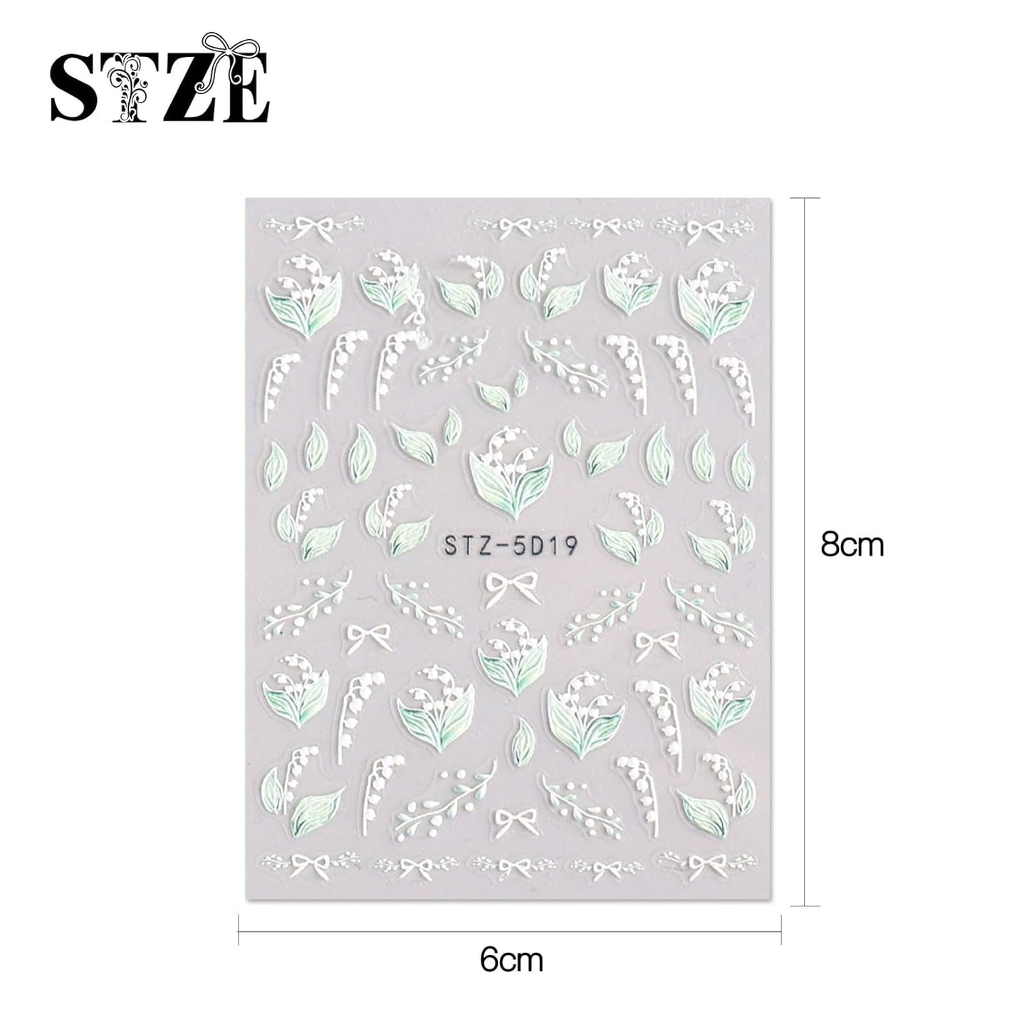 JMEOWIO 3D Nálepka na nehty Frühling Blume Nálepka na nehty Selbstklebend Nagelaufkleber 5D Stereoskopisch Buntes Letní Blumen Dekorace Nageldesign Zubehör 4 Blatt