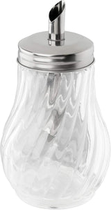 FMprofessional 280ml FLEURETTE dávkovač cukru, skleněná nádoba, nádobka pro snadné dávkování, nádobka pro různé příležitosti, vysoce kvalitní nádobka (barva: stříbrná), množství: 1 kus