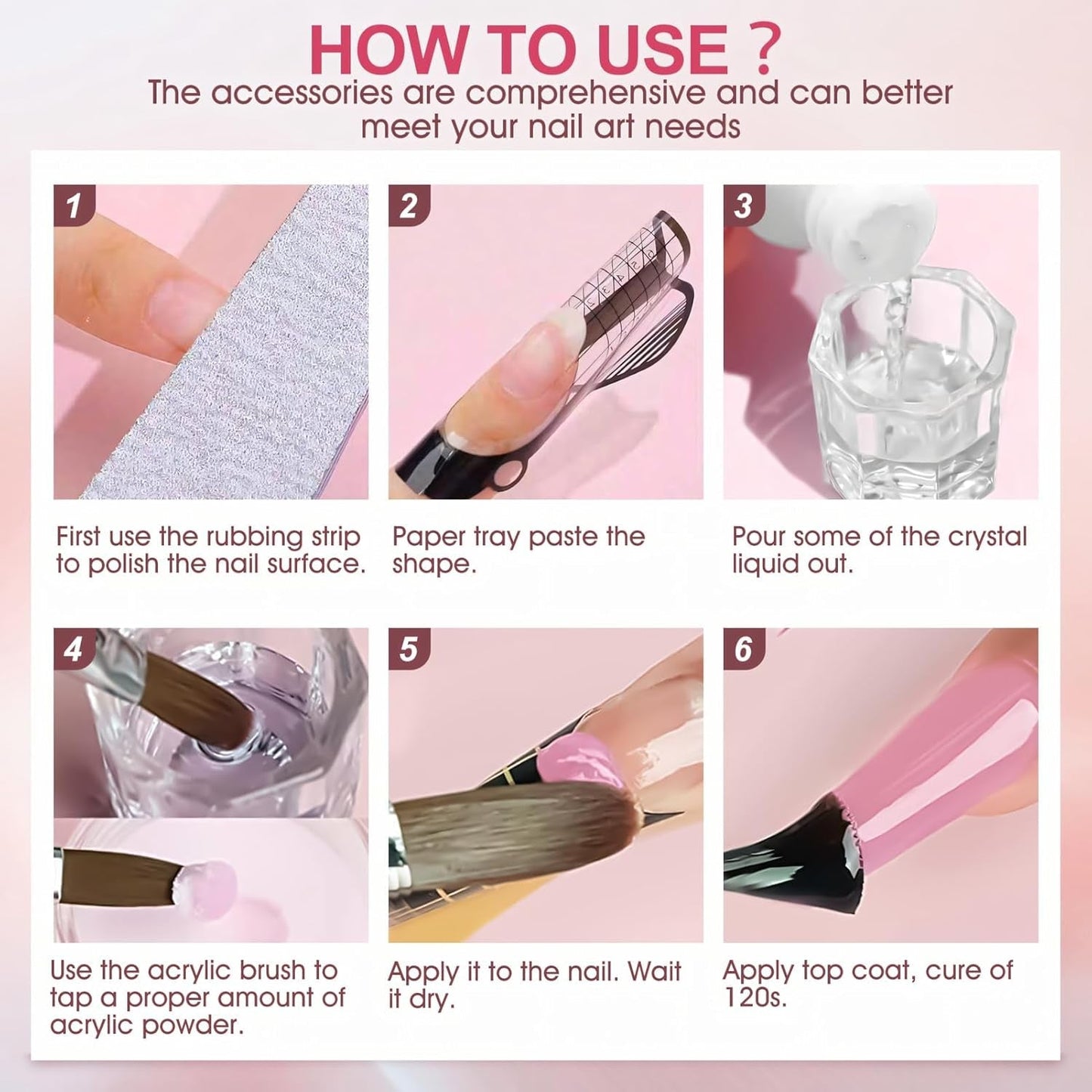 Polygelový roztok na rovnání nehtů, sada na nehty Polygel Slip Solution, roztok na rovnání nehtů 75 ml, obsahuje 5 klipů na nehty, 3 kartáčky na nehty, 1 křišťálový kelímek, 100 čisticích listů