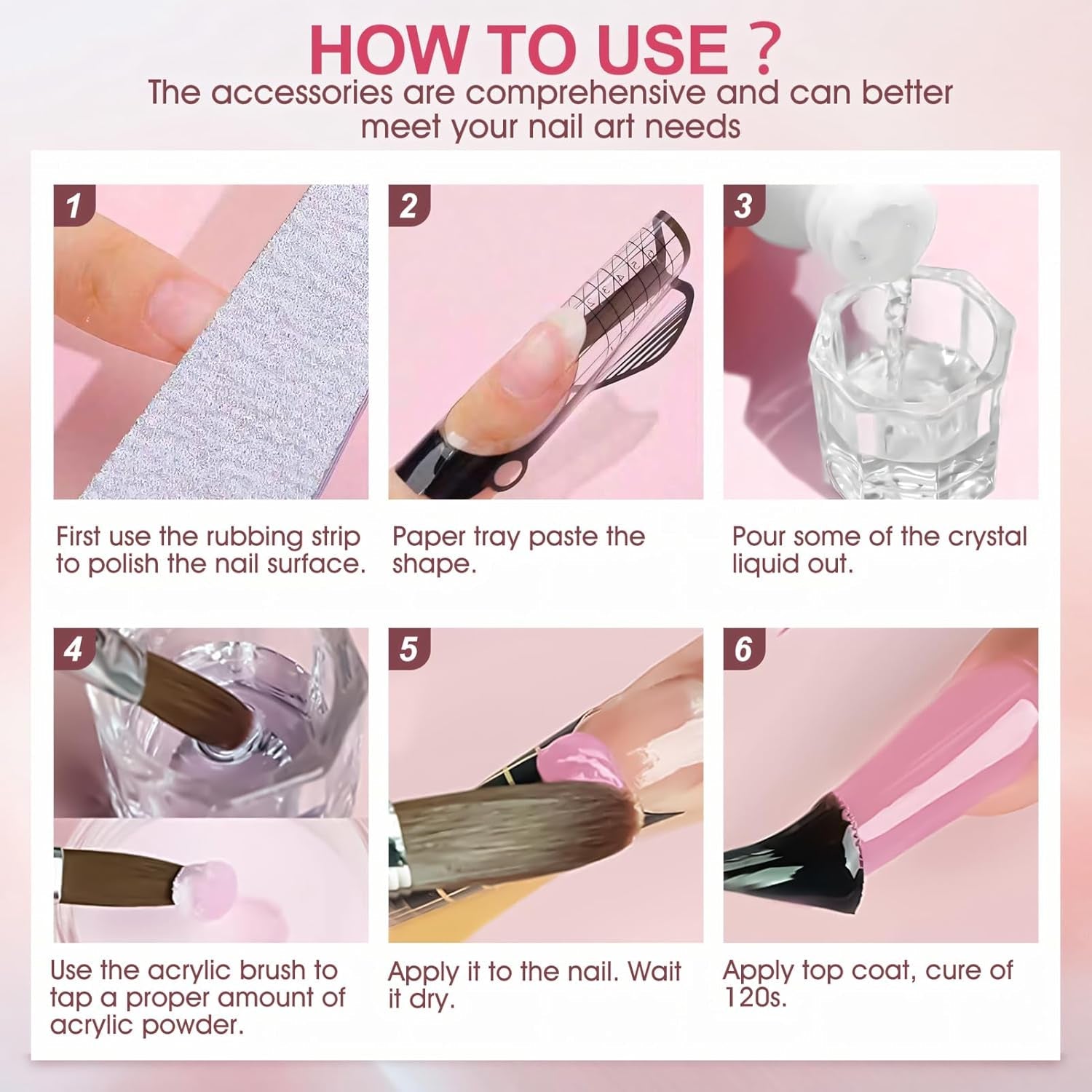 Polygelový roztok na rovnání nehtů, sada na nehty Polygel Slip Solution, roztok na rovnání nehtů 75 ml, obsahuje 5 klipů na nehty, 3 kartáčky na nehty, 1 křišťálový kelímek, 100 čisticích listů