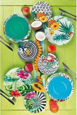 Excelsa Tropical Chic Tale Set, 18 Stück, Porzellan, mehrfarbig