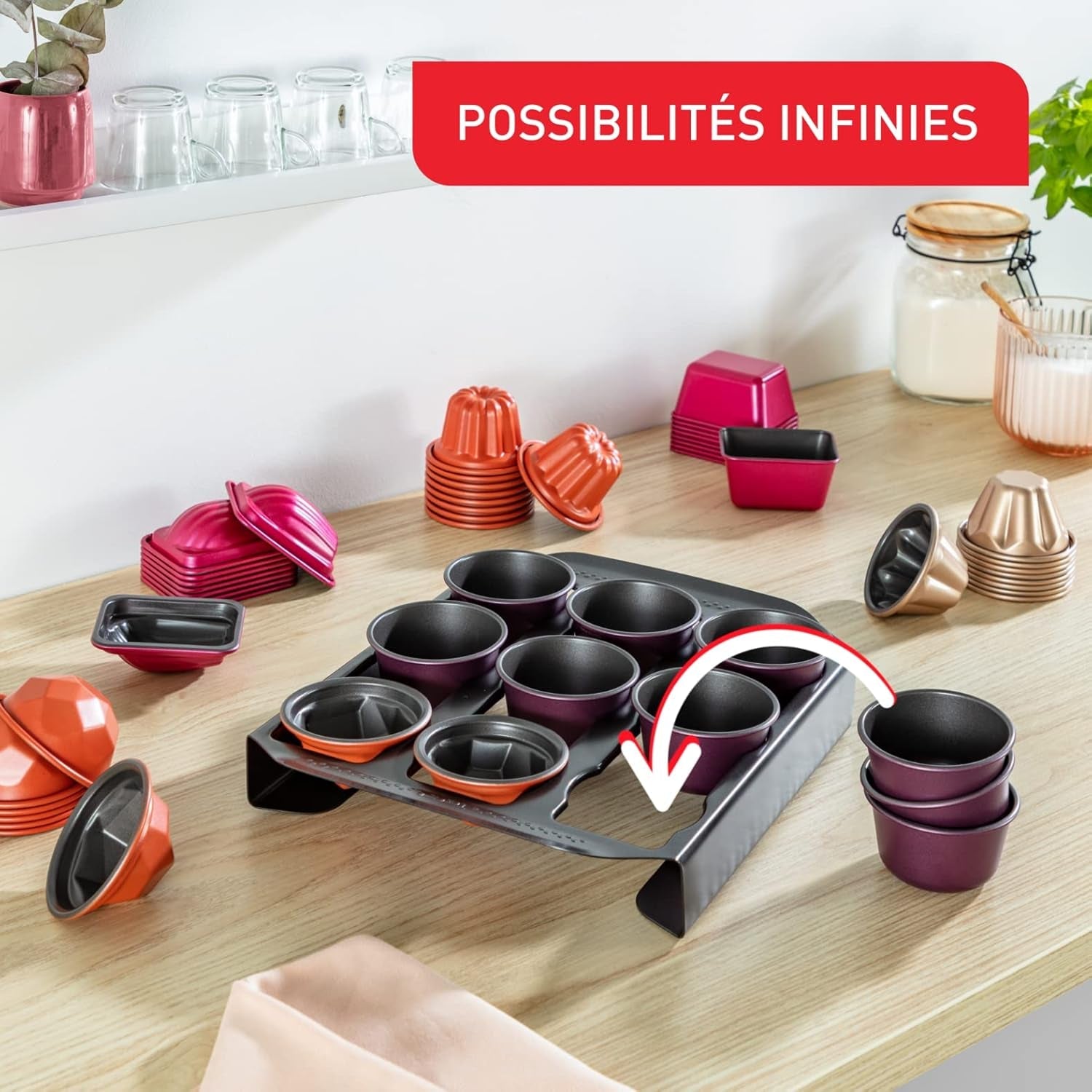 Tefal Creabake J3089304 3 Stück Brioche-Backform Antihaft-Beschichtung, Leicht Entnehmbar, Stapelbar, Einfache Austellung, Backform Formy a plechy na pečení Naty Shop