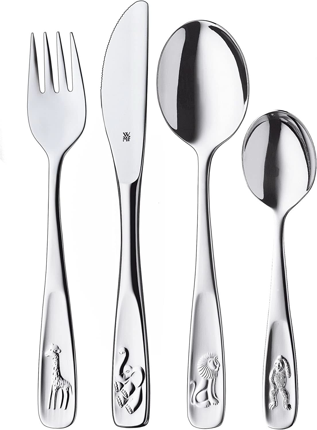WMF Animals sada nerezových příborů pro děti, 4 kusy, leštěná Cromargan Kitchen Naty Shop