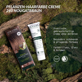 LOGONA Natural Cosmetics Plant Hair Color Cream 240 Nugát Brown, Přírodní barva na hnědé vlasy s hennou, barvicí krém na hnědé tóny, barva na tmavé vlasy, 150ml Barva na vlasy Naty Shop