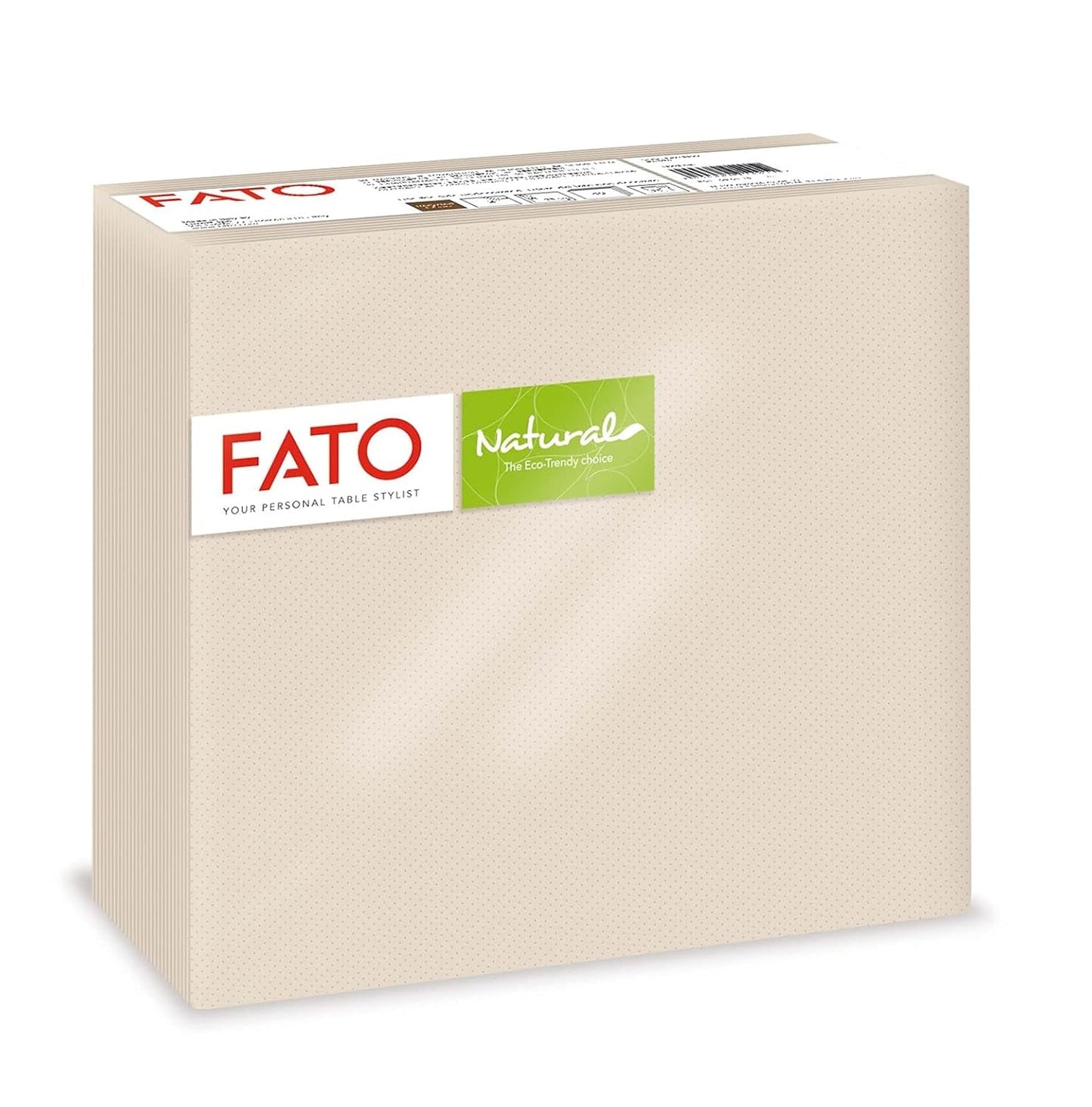 Fato – Přírodní 4-složkové jednorázové papírové ubrousky, šetrné k životnímu prostředí, 40 balení, velikost 38X38, 2 vrstvy, 100% recyklovaný papír