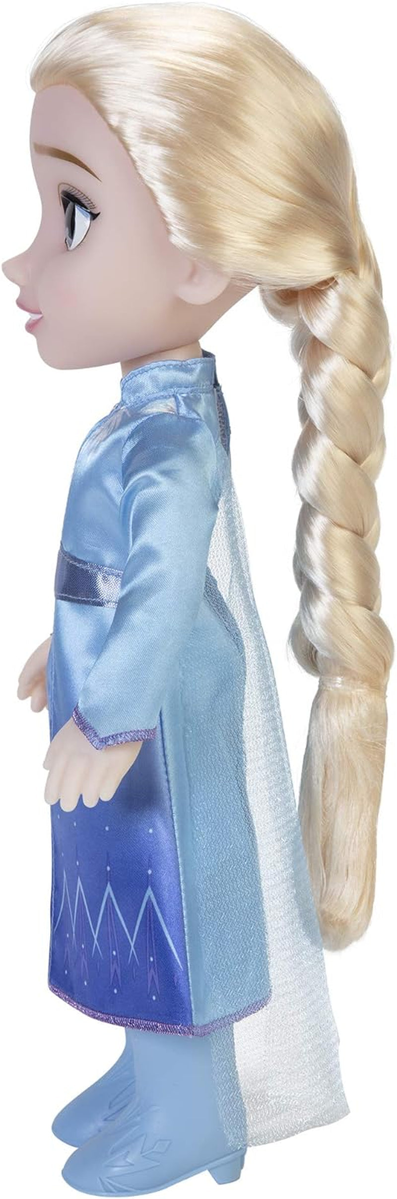 Cestovní panenka Disney Frozen 2 Elsa, 35cm panenka s šaty inspirovanými kultovním filmem, botami a dlouhými spletenými vlasy pro extra zábavu při hraní, pro dívky od 3 let