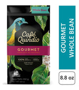 Cafe Quindio Gourmet - Speciální káva - 100% kávová zrna Arabica, Kolumbie, 250 g - ideální pro portafiltrační stroje, plně automatické stroje, filtrovanou kávu nebo French press