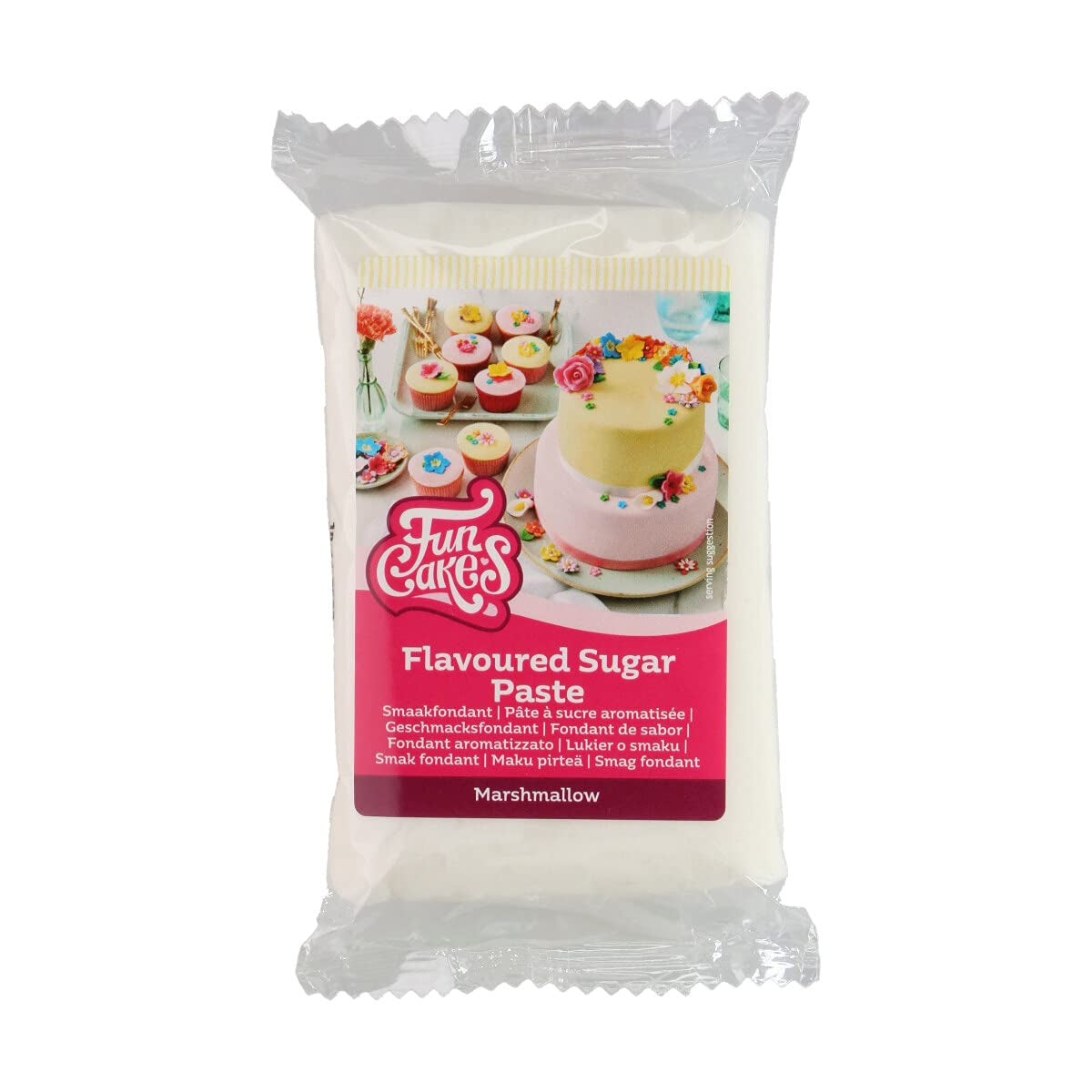 Fondant Funcakes s příchutí meringue: Snadné použití, hladký, pružný, měkký a tvárný, ideální pro zdobení dortů, košer a bez lepku. 1 kg