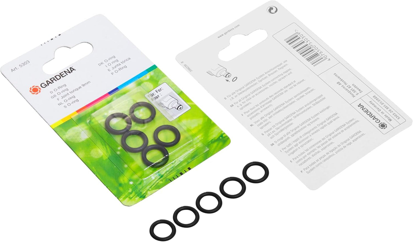 Gardena Ring Gasket: Všestranné těsnící těsnění pro připojení všech originálních armatur Gardena, jako jsou sprchové hlavice a sprinklery (5303-20)