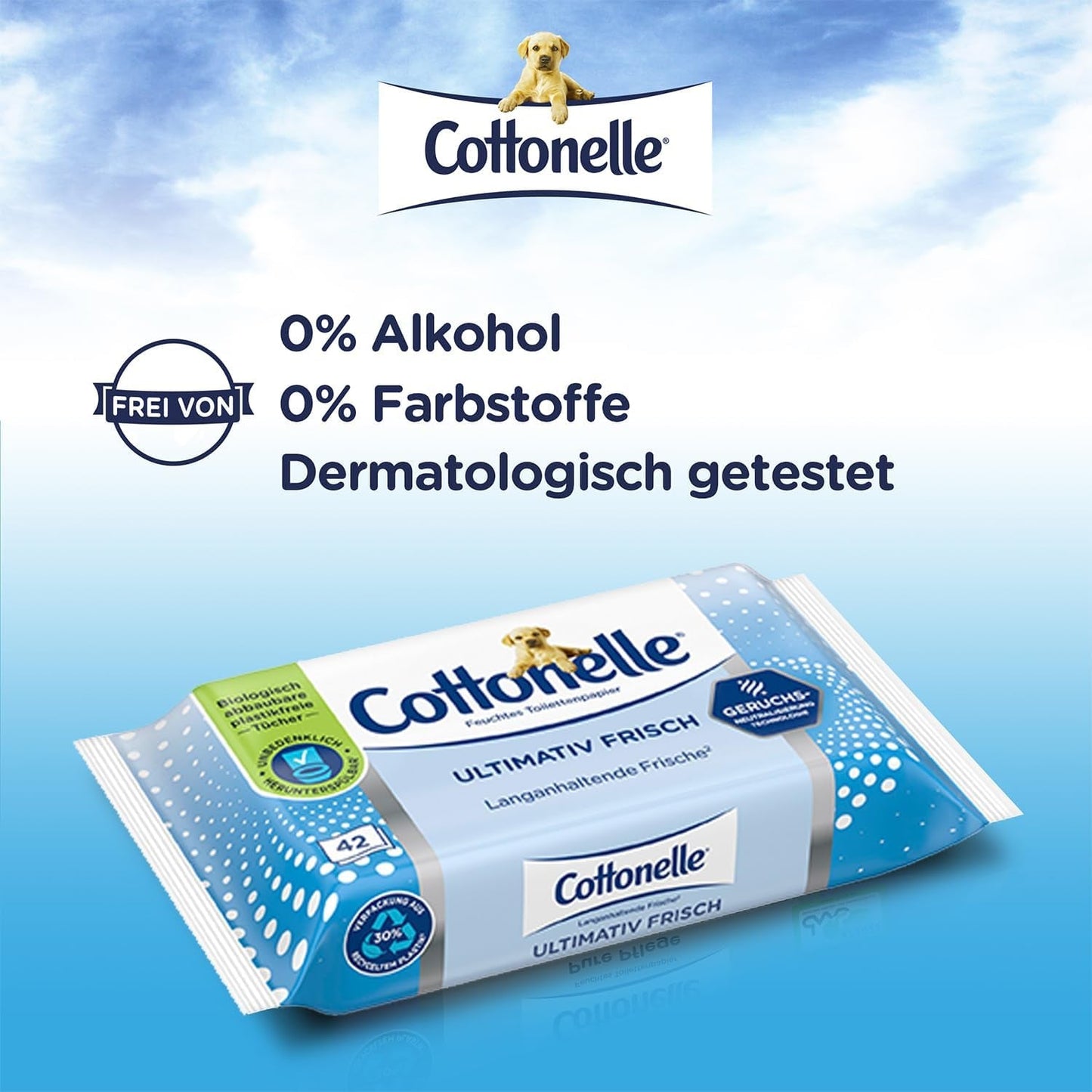 Vlhčené ubrousky, Ultimate Fresh, 12 x 42 ubrousky, technologie Deodycylx, šetrné k pokožce, bez alkoholu a barviv, citlivé, biologicky odbouratelné