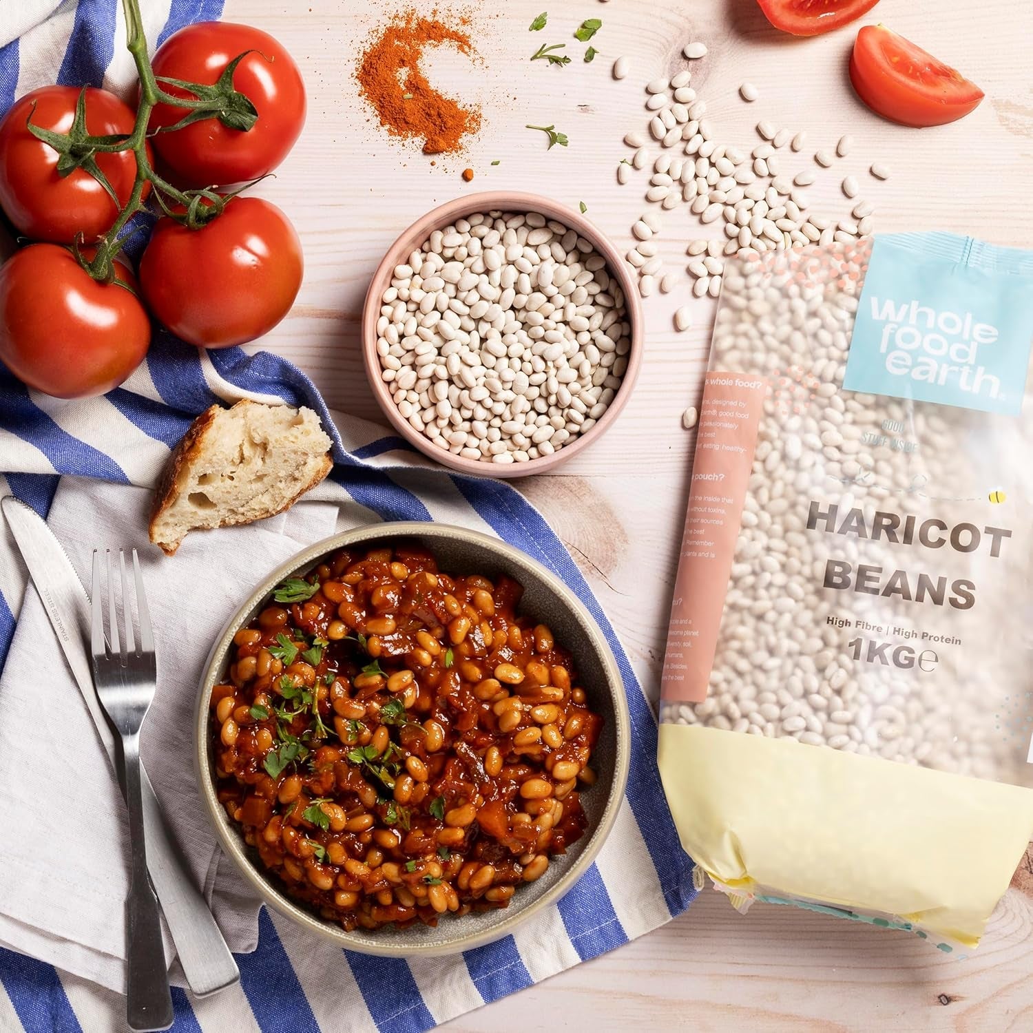 Zelené fazolky Wholefood Earth 1kg | Bez GMO | Přírodní | Bohaté na vlákninu | Bohaté na bílkoviny