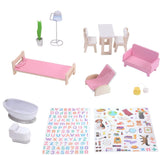 Olivia's Little World Dreamland 3patrový interaktivní dřevěný domeček pro panenky s 13 nábytkem pro panenky Bílá TD-13632A
