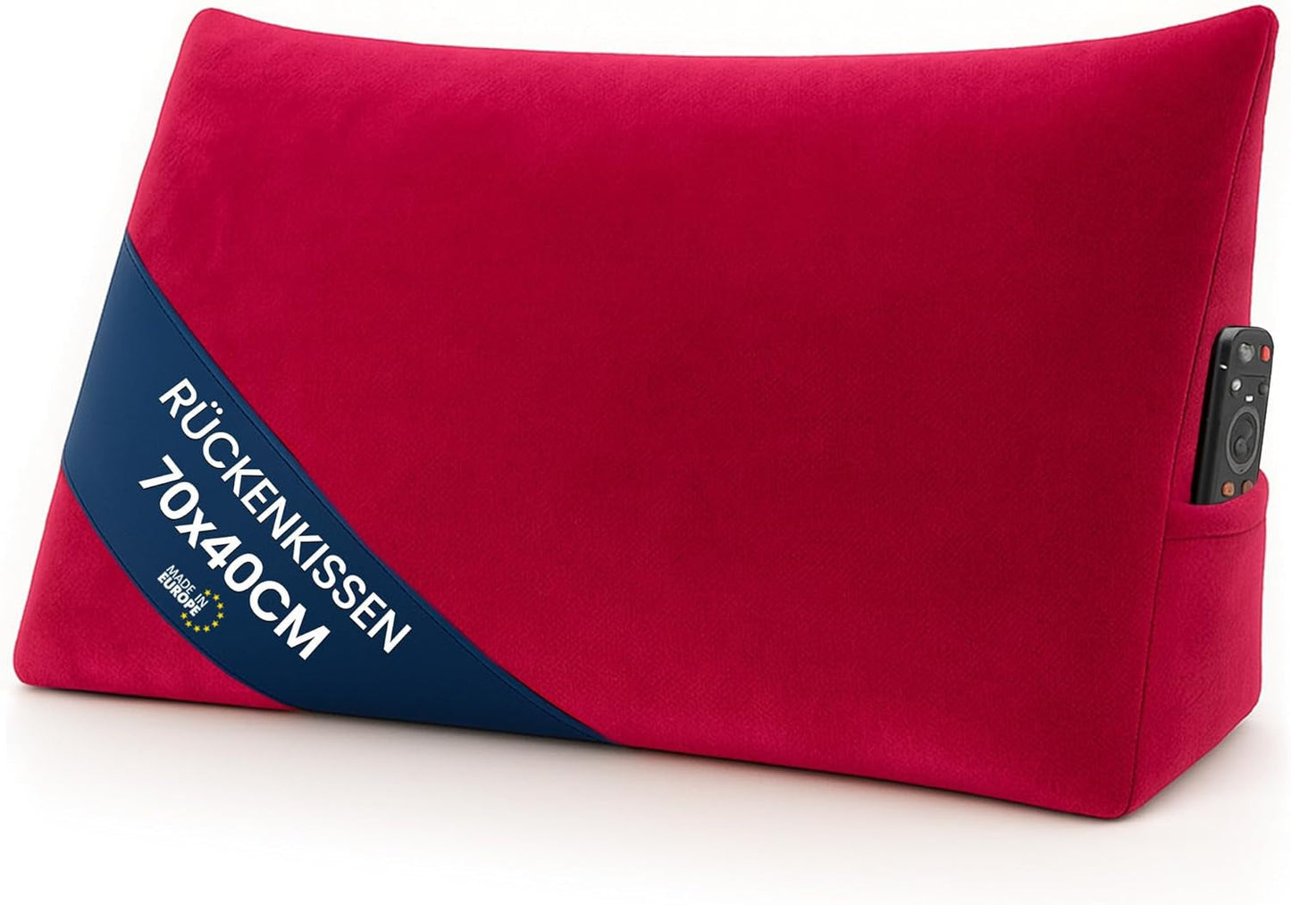 Péřový polštář, zádový polštář, sametový polštář, šířka 70 cm - polštář na čtení na postel, pohovku a pohovku, velký polštář na pohovku, nástěnný polštář, polštář na pohovku, polštář na čtení, podpěra zad, světle šedá