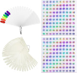 100 pomůcek na zdobení nehtů, šablon na zdobení nehtů, průhledné kulaté hlavy a pomůcek na zdobení nehtů Natural Color Ballet, dodává se se 2 digitálními třpytivými nálepkami 1-100