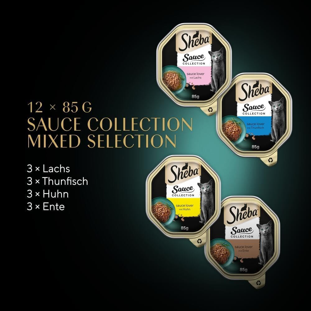Sheba Sauce Collection Tác Multipack, kvalitní odrůda MSC, 4x12x85g