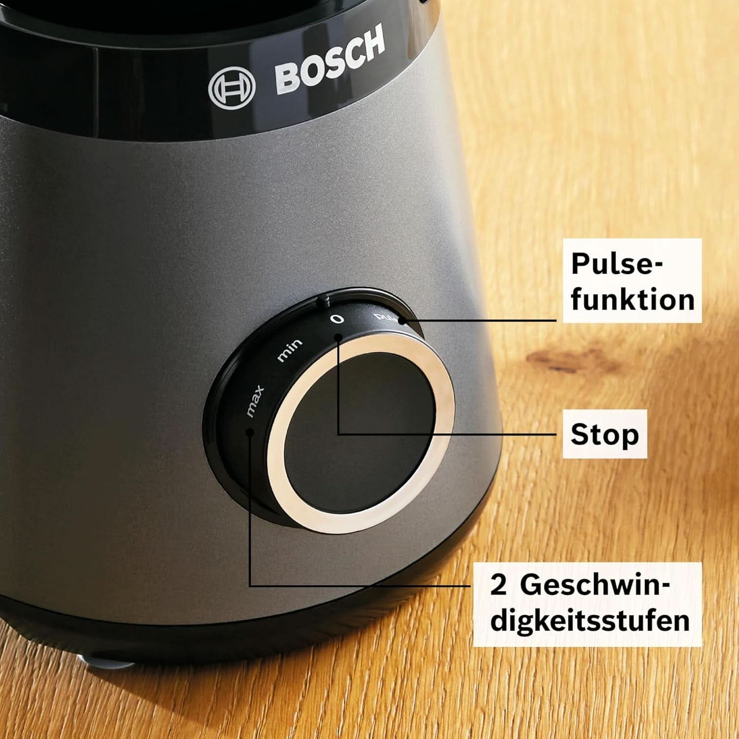 Bosch Standmixer Vitapower Serie 4 MMB6172SN, Verbesserte Version, 10 Jahre Motorgarantie, Edelstahl-Klingen, 1,5L Glasbehälter, Spülmaschinenfeste Teile, 30 000 U/Min, 1200 W, Silver Kitchen Naty Shop