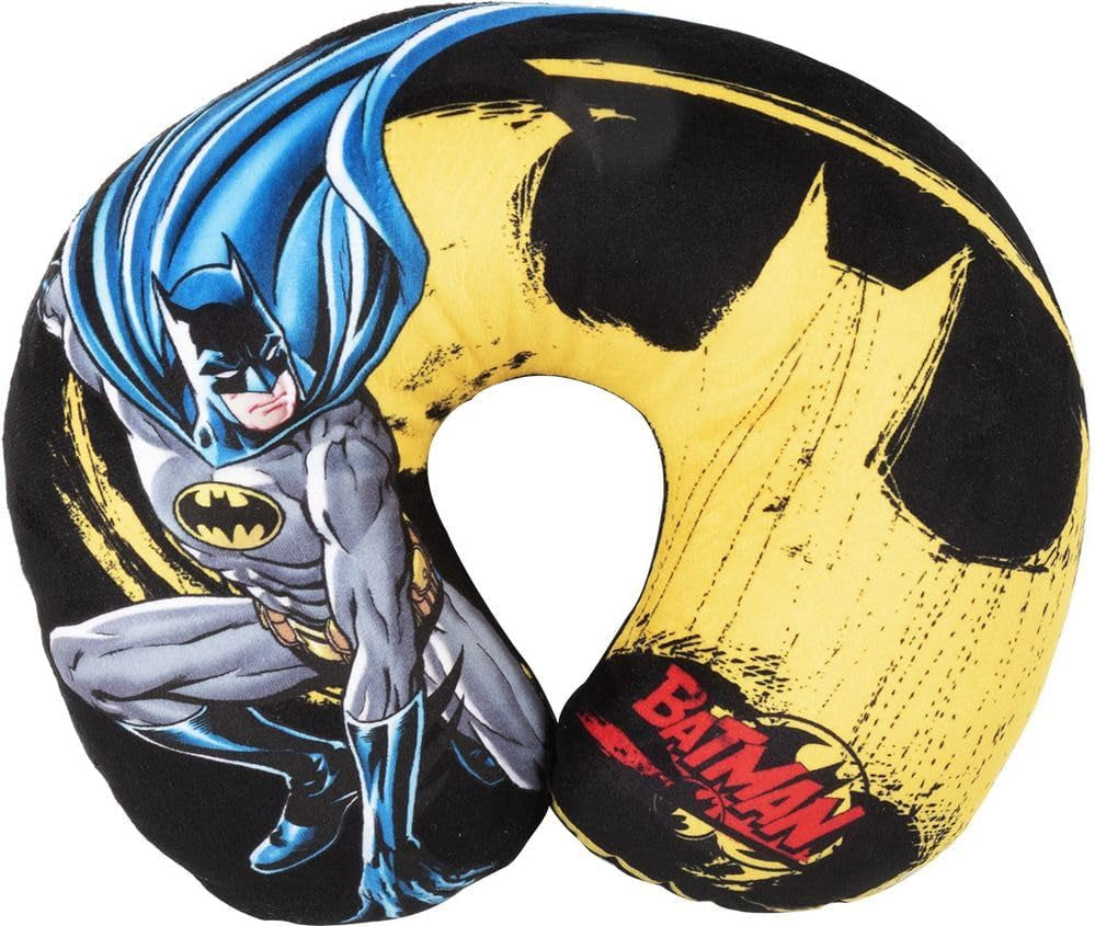 DC Comics Měkký Batman Cestovní polštářek do auta Bezpečnost dětí Pohodlí Superhrdina Bat Man, Cuscino Da Viaggio Auto, Světle modré, Cestovní polštáře jedné velikosti Naty Shop Výchozí název